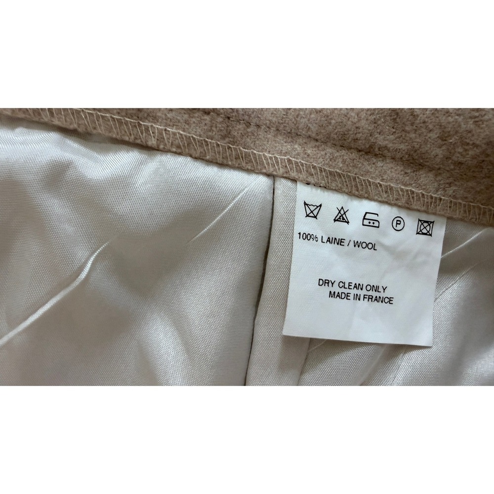 Bernard Zins Saks Fifth Avenue 100% Wool Pleated Pants Made in France Beige 12 - Picture 8 of 9